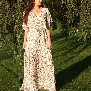 Floral - Button-Down Maxi Dress- Size Large